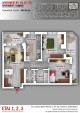 Plan apartament 3 camere, etaje 1-3, 95.15 mp