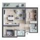 Prima Green Oradea - plan apartament tip Berlin