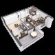 Apartament Stockholm - compartimentare 3D