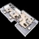 Apartament 3 camere Berna - compartimentare 3D
