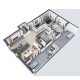 Prima Arena Oradea - compartimentare penthouse (plan 3D)