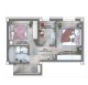 Plan apartament 2 camere - Micsunelelor Residence