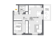 Plan apartament 2 camere Corp A, varianta 4