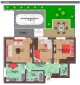 Plan apartament 3 camere Tip 1 parter